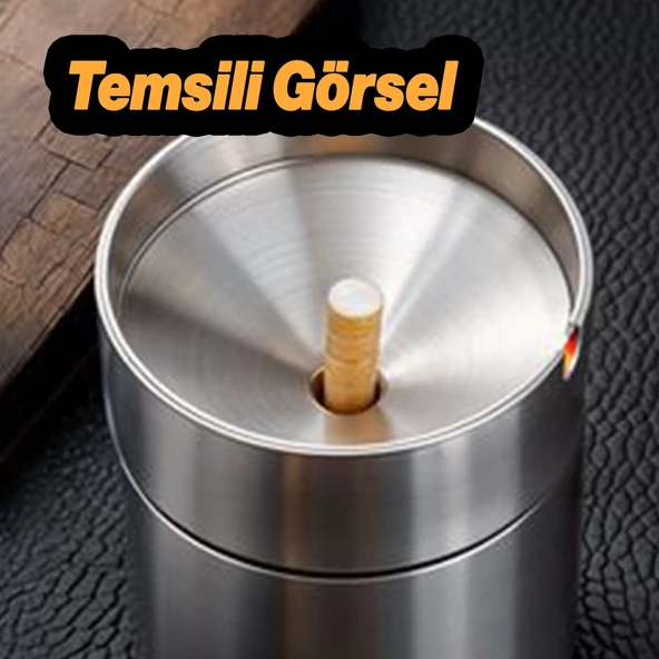 Dekoratif Küçük Küllük Araba İçi Bardak Uyumlu Çıkarılabilir Temizlenebilir Paslanmaz Metal 1 Adet - 5