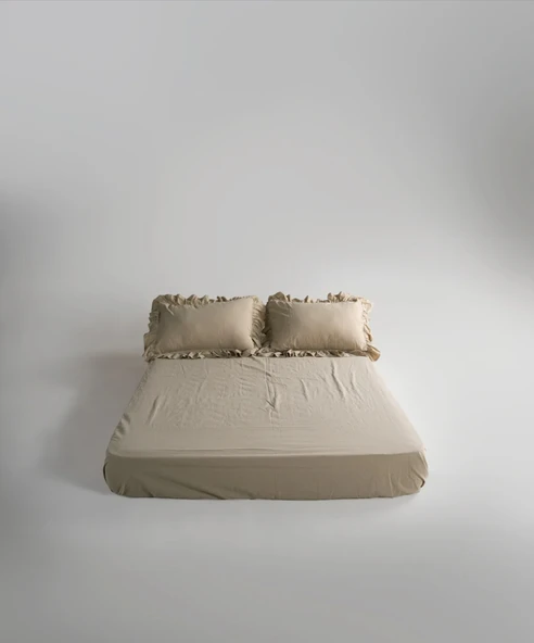 STONEWASHED NEVRESİM TAKIMI ÇİFT KİŞİLİK OXFORTAN - Resim 6