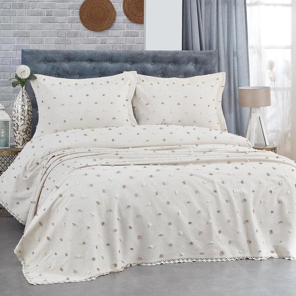 NAZİK 7 PARÇA PİKELİ NEVRESİM TAKIMI GELİN SETİ VENÜS VİZON - Resim 4