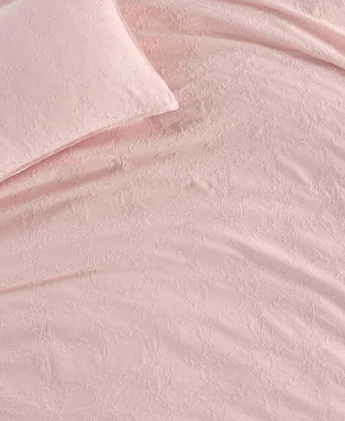 LİENNA ÇİFT KİŞİLİK NEVRESİM TAKIMI PUDRA ürün görseli