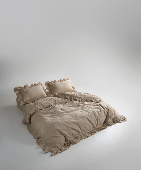 STONEWASHED NEVRESİM TAKIMI ÇİFT KİŞİLİK OXFORTAN 2 ürün görseli