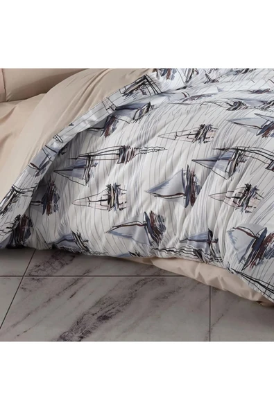 HOBBY RANFORCE TEK KİŞİLİK NEVRESİM TAKIMI MİLENA MAVİ - Resim 4