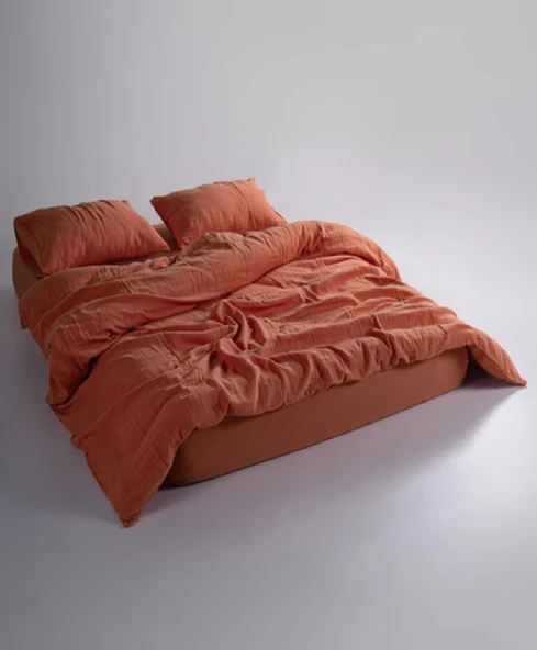 STONEWASHED NEVRESİM TAKIMI ÇİFT KİŞİLİK MECCA ORANGE - 1