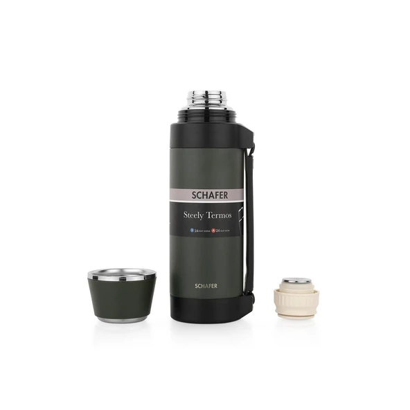 Schafer Çelik Termos 1500 ML Yeşil Renk - 4