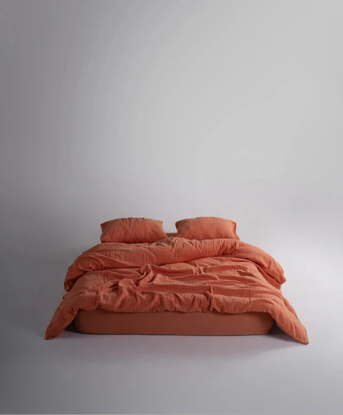 STONEWASHED NEVRESİM TAKIMI ÇİFT KİŞİLİK MECCA ORANGE - 4