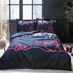 ÇİFT KİŞİLİK NEVRESİM TAKIMI RAİN OF LOVE LACİVERT - Resim 2