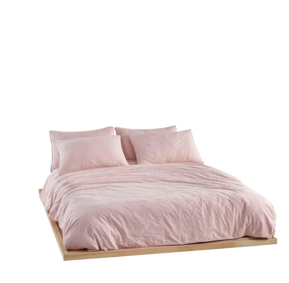 LİENNA ÇİFT KİŞİLİK NEVRESİM TAKIMI PUDRA - Resim 2