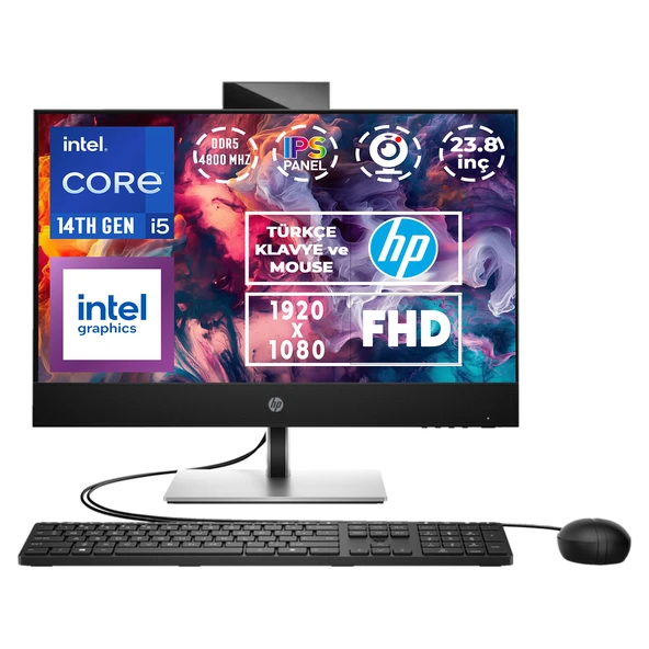 HP ProOne 440 G9 i5-14500T 16GB 512GB SSD 23.8" FHD Freedos All In One Bilgisayar 9H6X3ET 1