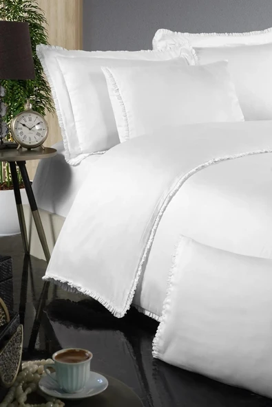 PAMUK SATEN NEVRESİM TAKIMI ÇİFT KİŞİLİK OLİVA V1 - Resim 2