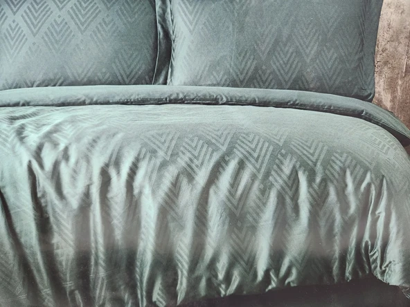 JAKAR PAMUK SATEN ÇİFT KİŞİLİK NEVRESİM TAKIMI DİAMOND KREM - Resim 2