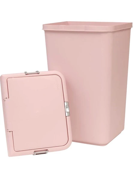 Geseus Motek Tekli 40 Lt Kirli Çamaşır Sepeti+Çamaşır Selesi Ikili Set, Çeyiz Seti Pudra - 6