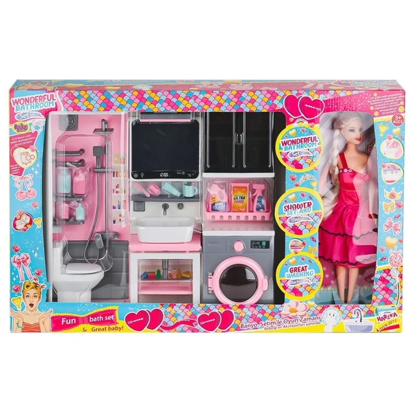OYD-02393 Bebek ile Banyo Seti Oyun Zamanı -Oydaş Oyuncak