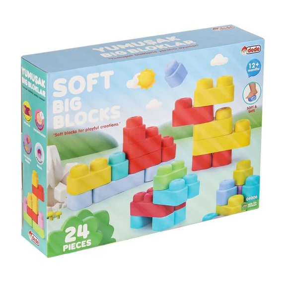 Nessiworld 04006 Yumuşak Big Bloklar 24 Parça -Dede - 2