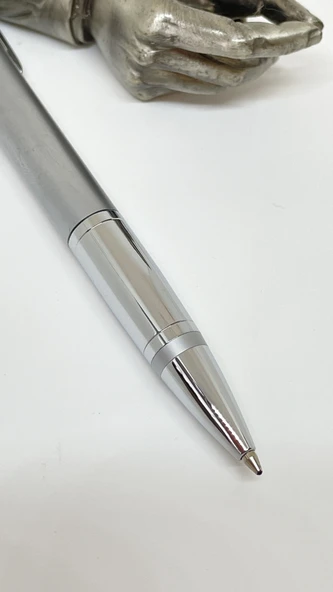 DivitPen  Silver Matte Twist Tükenmez Kalem - 3
