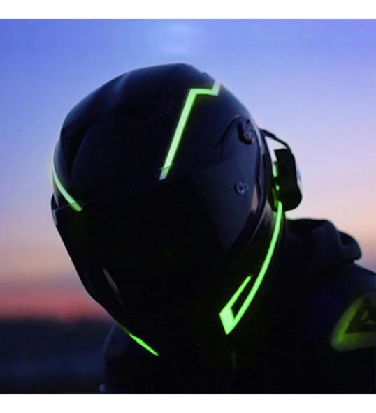 Reflektif Pilli Işık Şerit Kask Güvenlik Motosiklet Bisiklet Scooter Led Işık Gece Sürüş Şeridi - 3