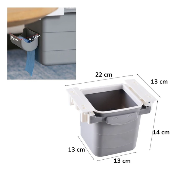 Masa Altı Sürgülü Mini Çöp Kovası - 5