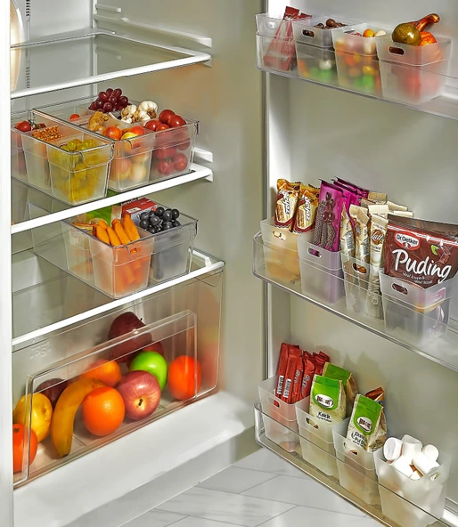 6 lı Buzdolabı İçi Mini Düzenleyici Kutu Organizer - Buzdolabı Kapak Düzenleyici - 2