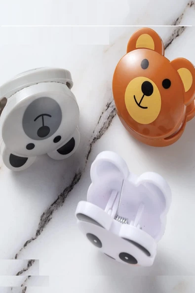 3 Adet Sevimli Hayvan Figürlü Poşet Klipsleri Hava Geçirmez Mutfak ve Gıda Torbası Mandalı - 2