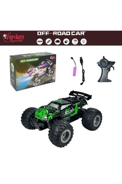 Uzaktan Kumandalı Full Fonksiyon 2.4G 1:18 Şarjlı High Off Road Araba Led Işıklı - 7