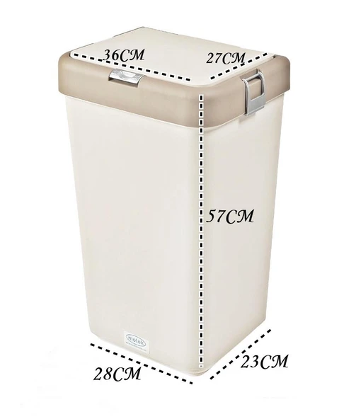 Geseus Motek Tekli 40 Lt Kirli Çamaşır Sepeti+Çamaşır Selesi Ikili Set, Çeyiz Seti Kahve+Krem - 3