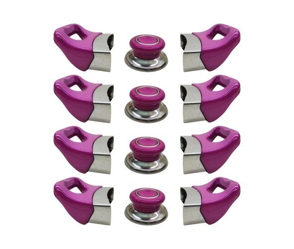 Tencere Tava Sahan Kulp ve Kapak Kulpu Fuşya Pembe 4 Set