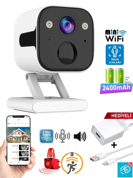 Okam 3030 Mini WiFi Gece Görüş Sesli Konuşma WaterProof 2400mah Dahili Batarya Akıllı Kamera