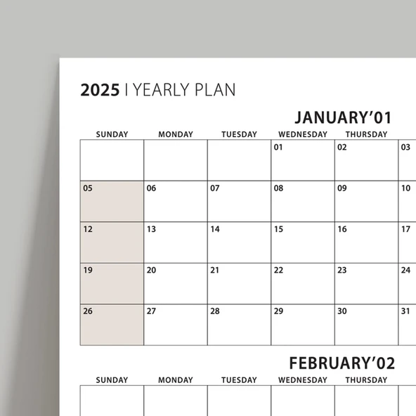 Amerikan Standardı Takvim, Üç Aylık Planlayıcı 2025 Duvar Takvimi, Ocak - Mart 2025, 90 Günlük Planlama, Yılın Birinci Ç - 4