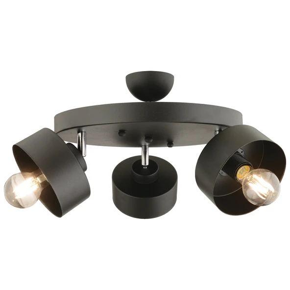 Apliqa Meriç 3'lü Siyah Plafonyer Modern Retro Genç Odası Mutfak Salon Avize - Resim 3