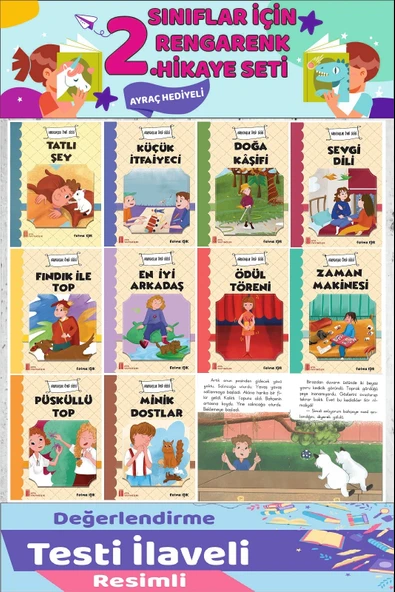 2.Sınıflar İçin Okumayı Sevdiren Dostluk, Macera, Heyecan İçeren 10 lu Hikaye Seti ürün görseli 1