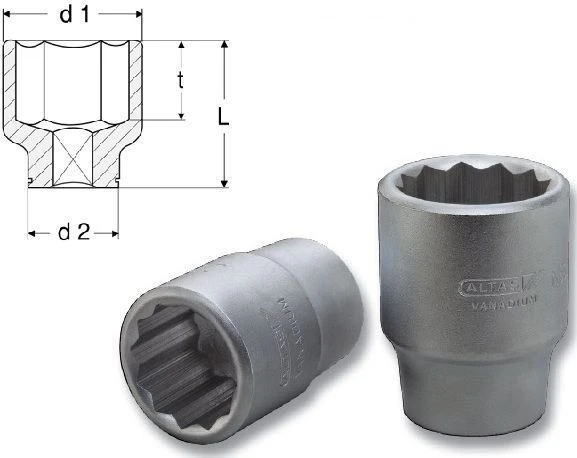 Altaş 1.3/16 mm 1/2 '' Lokma  12 Köşe