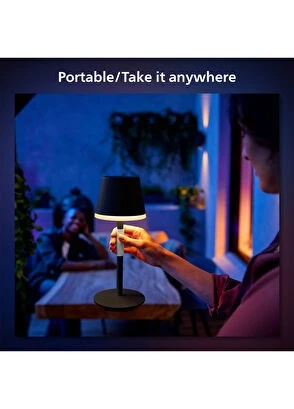 Philips Hue GO Belle Taşınabilir Siyah Masa Lambası - 8