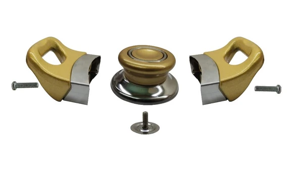Tencere Tava Sahan Kulp ve Kapak Kulpu Altın Sarı Gold 4 Set - 3