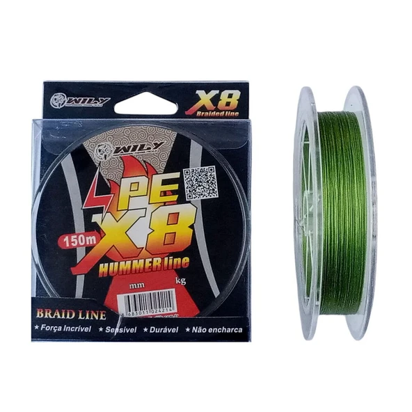 Wily Hummer 8X 0,10mm 150m İp Misina Yeşil ürün görseli 1