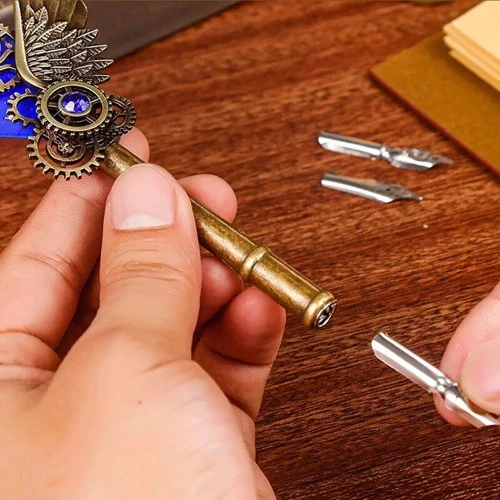 Tüylü Mürekkepli Divit Kalem Seti - 4