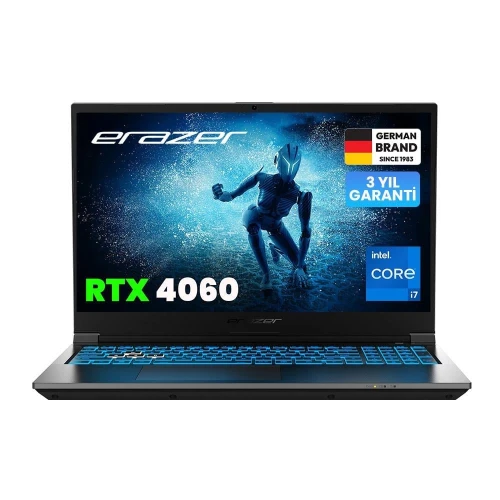 ERAZER Deputy P60i, MD62749, i7-13620H, 15.6" FHD, 144Hz, 16Gb Ram, 1TB NVMe M.2 SSD, 8GB RTX4060 Ekran Karti, Free Dos, Gaming Notebook