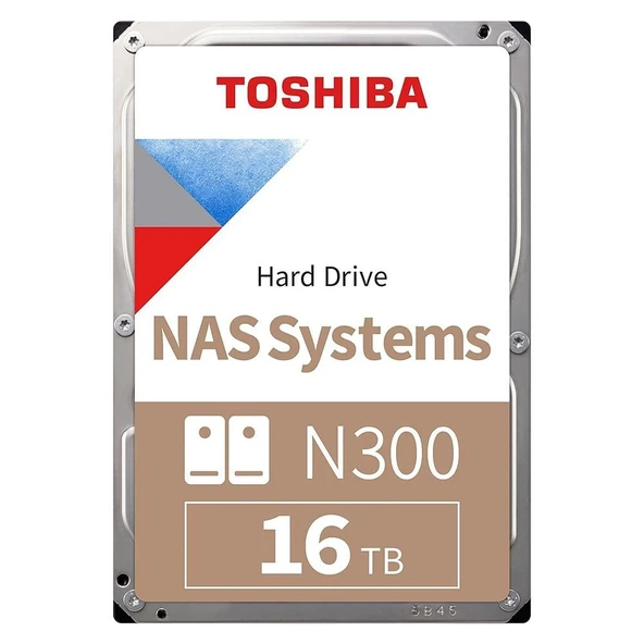 TOSHIBA N300 16 TB N300 7200RPM SATA3  512MB 7/24  1-8  Yuvali Nas için ürün görseli