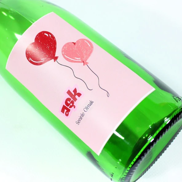 Sevgililer Günü Konseptli Sosluk Yeşil 750 ml (Akıtıcılı) Kalp Balonlar - 2