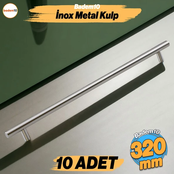Rosemary 10 Adet İnox Metal Kulp (320 MM-32 CM) Mobilya Mutfak Çekmece Dolabı Kulpu Kulbu Kulpları
