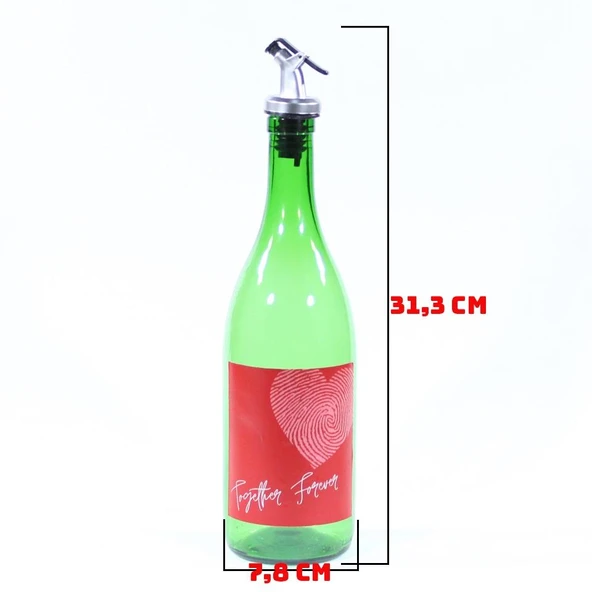 Sevgililer Günü Konseptli Sosluk Yeşil 750 ml (Akıtıcılı) Together Forever - 3