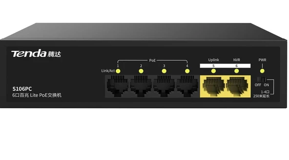 TENDA S106PC 6 PORT 10/100 POE SWITCH - 3