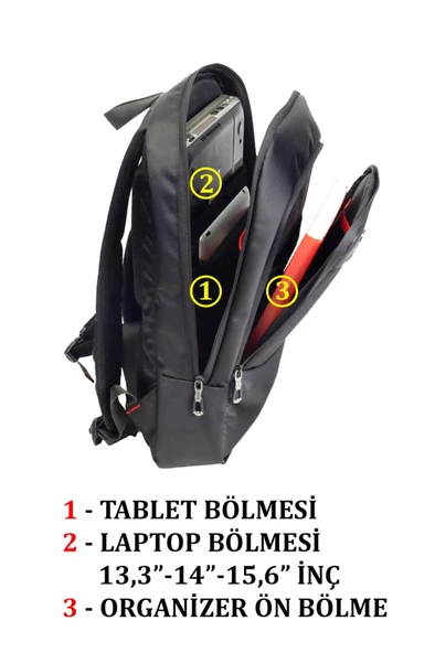 Dada 08 Slim Laptop Tablet Bölmeli Sırt Çantası 15.6 inç - Resim 9