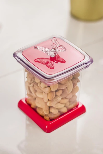 Akrilik Fuşya 12 Li Baharat Kavanozu & Baharatlık & Baharatlık Seti 200 ML ( CAM DEĞİLDİR ) - 4