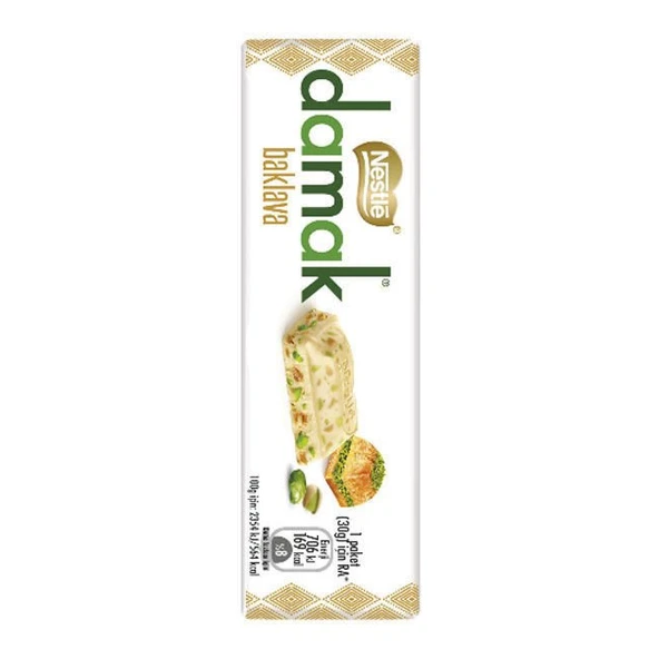 Nestlé Damak Antep Fıstıklı Baklavalı Baton Çikolata 30G x 6 Adet - 1