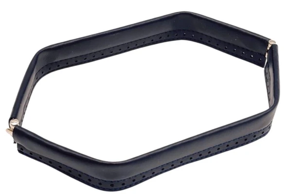 Çanta Aksesuar Lacivert Renk Derili Metal Çanta Ağzı 30 Cm - 1