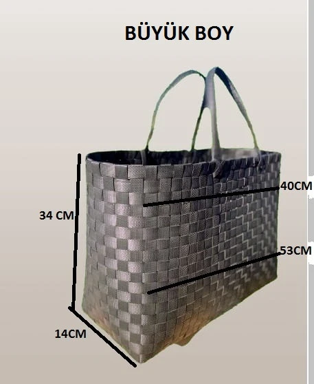 Plastik Örme Pazar Çantası BÜYÜK BOY - Resim 9