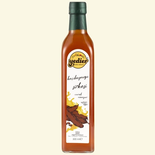 İçilebilir Doğal Fermantasyon Katkısız Keçiboynuzu Sirkesi 500ml (Harnup Sirkesi)