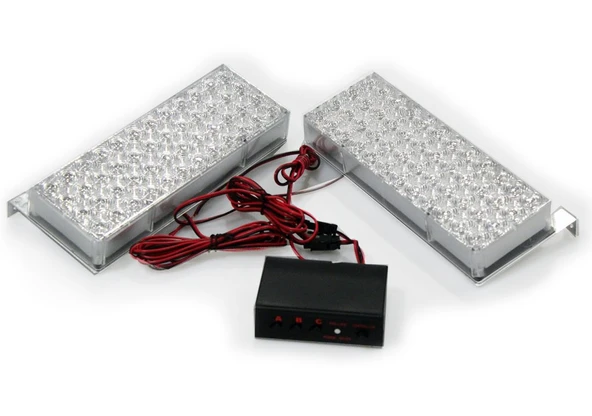 LEADER Panjur arası çakar lamba kırmızı-mavi ikaz lambası 96 led