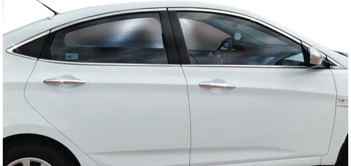 AUTOGP Hyundai blue cam çerçevesi kenar çıtası krom tamtur 14 parça