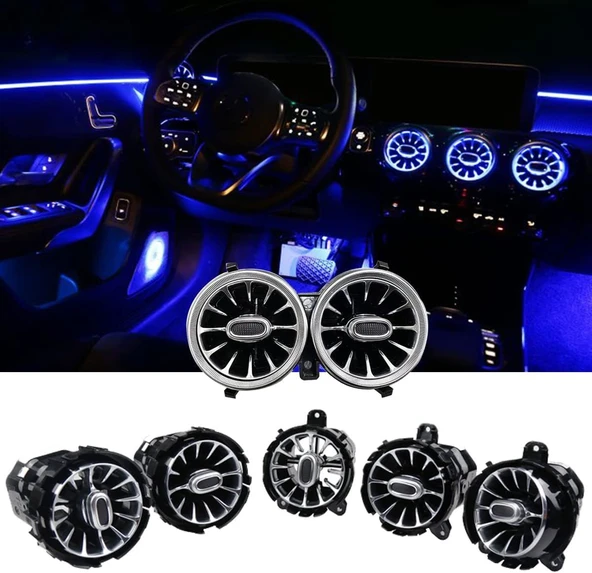 AUTOGP Mercedes w177 airwent havalandırma menfez seti ledli ambiyans 2018+ 64 renk ön arka - 3