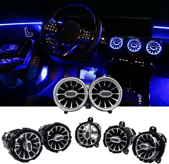 AUTOGP Mercedes cla w118 airwent havalandırma menfez seti ledli ambiyans 2018+ 64 renk ön arka - 3